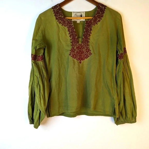 Irving + Fine Embroidered Peasant Top - XS - Picture 1 of 4